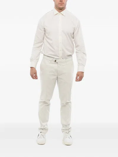 Corneliani Belt-loop Buttoned Trousers In White