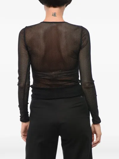 Dsquared2 Long-sleeve Mesh T-shirt In Black