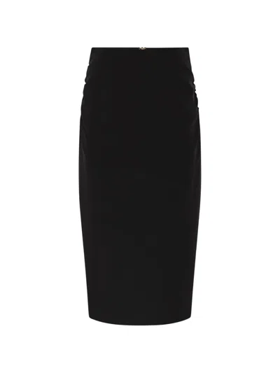 Max Mara Studio Ruched Pencil Skirt In Black