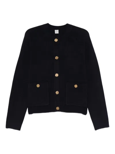 Totême Cashmere-wool Hammered Button Cardigan In Black