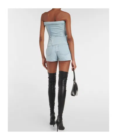 Dion Lee Zippered Denim Bustier In Blue