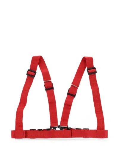 Dsquared2 Embroidered Logo Harness In Red