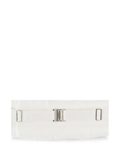 Corneliani Pleated Silk Cummerbund In White