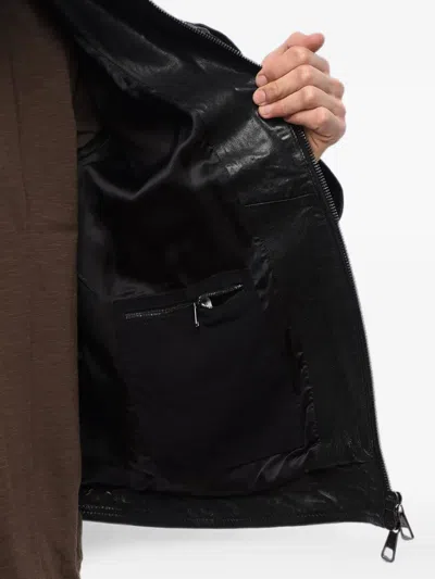 Neil Barrett Multi-pocket Leather Jacket In Black