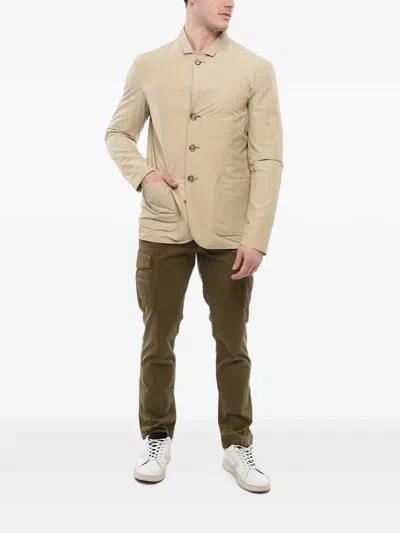Woolrich Button-fastening Patch-pocket Jacket In Neutrals