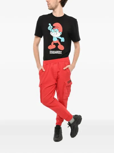 Dsquared2 Elasticated-waist Cargo Pants In Red