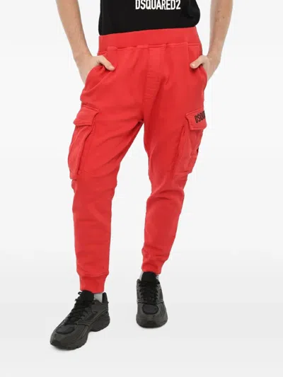 Dsquared2 Elasticated-waist Cargo Pants In Red