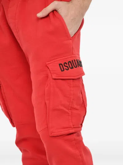Dsquared2 Elasticated-waist Cargo Pants In Red