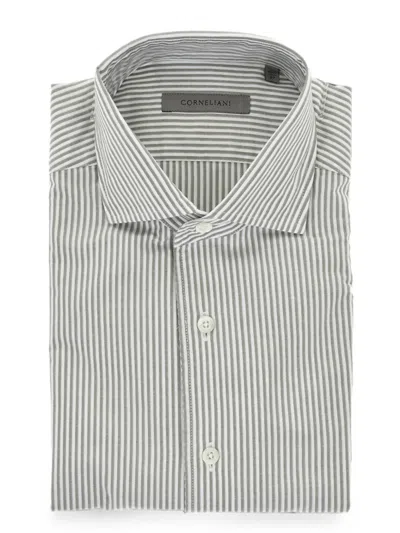 Corneliani Striped-pattern Shirt In White