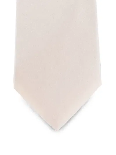 Corneliani Satin Silk Tie In Neutral