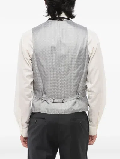 Corneliani Leaf-pattern Waistcoat In Gray