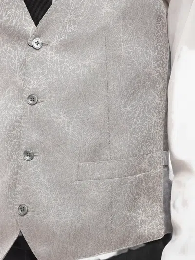 Corneliani Leaf-pattern Waistcoat In Gray