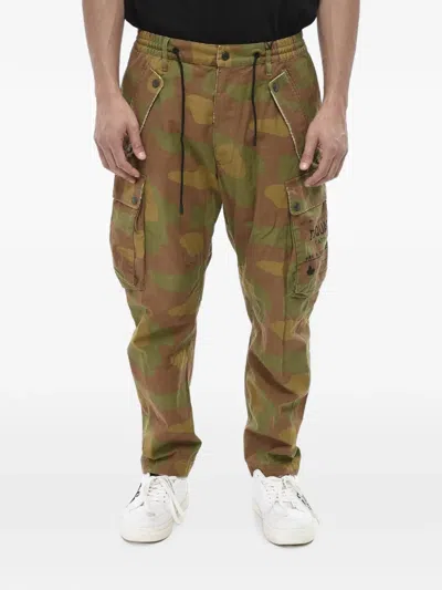 Dsquared2 Camouflage-pattern Logo-print Cargo Pants In Multi