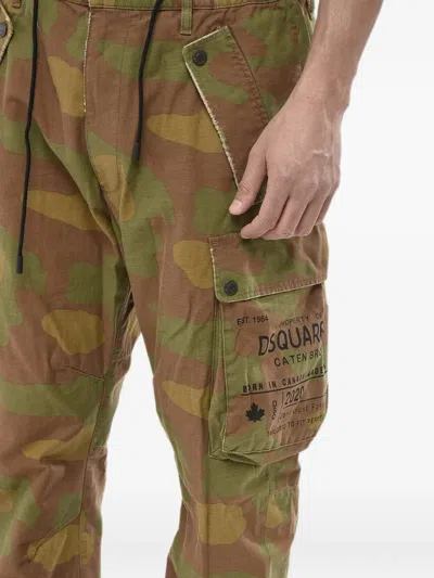 Dsquared2 Camouflage-pattern Logo-print Cargo Pants In Multi