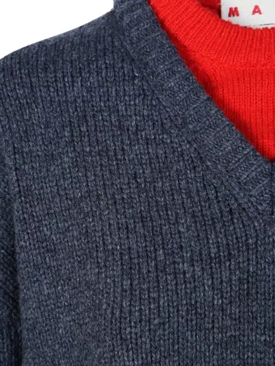 Marni Chevron-pattern Layered-effect Sweater In Multi