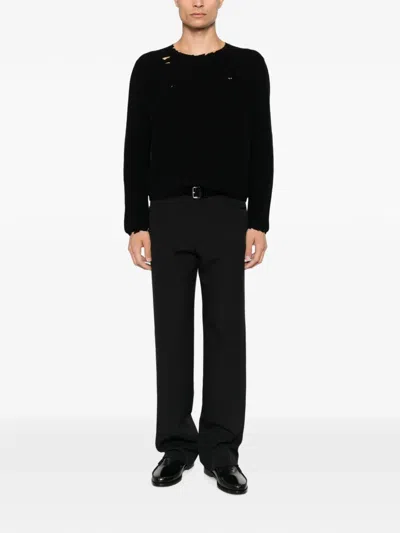 Second / Layer Distressed Sweater In Black