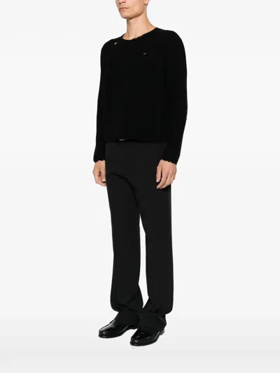 Second / Layer Distressed Sweater In Black