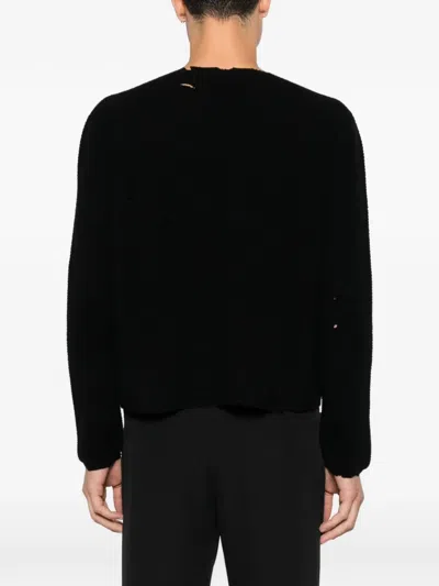 Second / Layer Distressed Sweater In Black