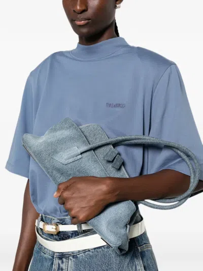 Attico Denim-effect Shoulder Bag In Pattern