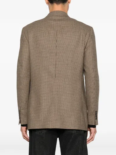 Reveres 1949 Houndstooth-pattern Blazer In Brown