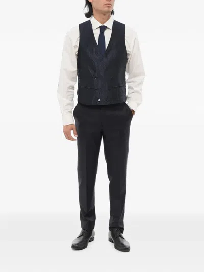 Corneliani Paisley-pattern Waistcoat In Blue