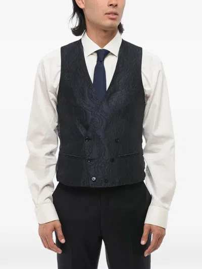 Corneliani Paisley-pattern Waistcoat In Blue