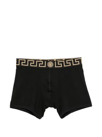 Versace Cotton Boxer Brief Two Pack In Black