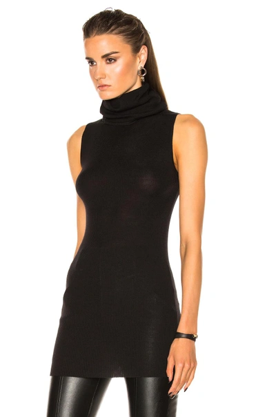 Shop Rick Owens Ribbed Sleeveless Tube Jumper In Black