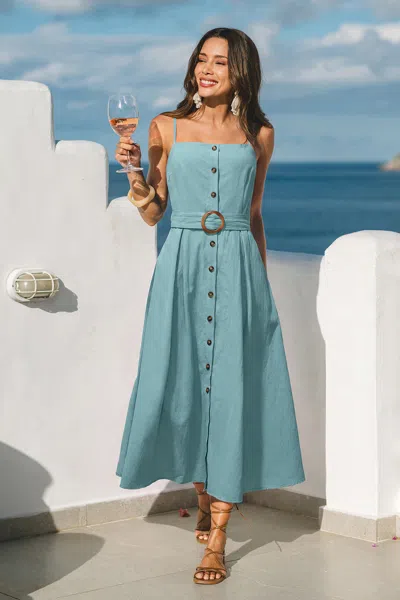 Cupshe Going Off Script Blue Midi Dress In Blue