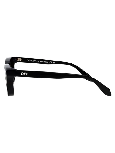 Off-white Shiny Black Acetate Sunglasses In 黑色的