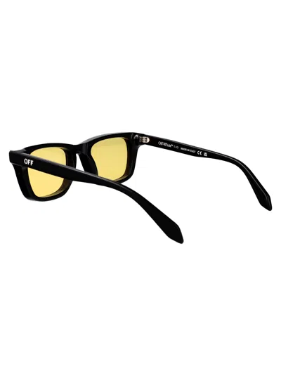 Off-white Shiny Black Acetate Sunglasses In 黑色的