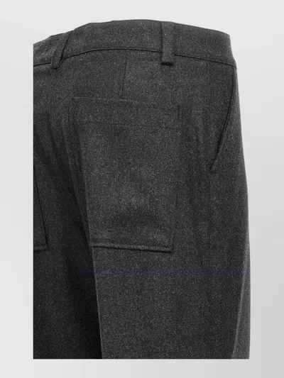 P.a.r.o.s.h Cargo Trousers Belt Loops Flap Pockets In Gray