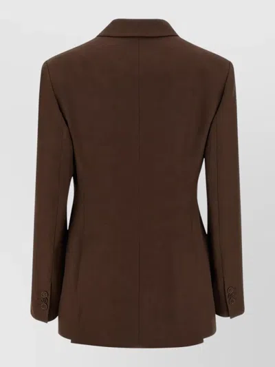 P.a.r.o.s.h Double Breasted Blazer Structured Shoulders In Brown
