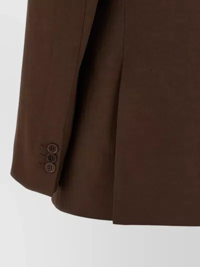 P.a.r.o.s.h Double Breasted Blazer Structured Shoulders In Brown