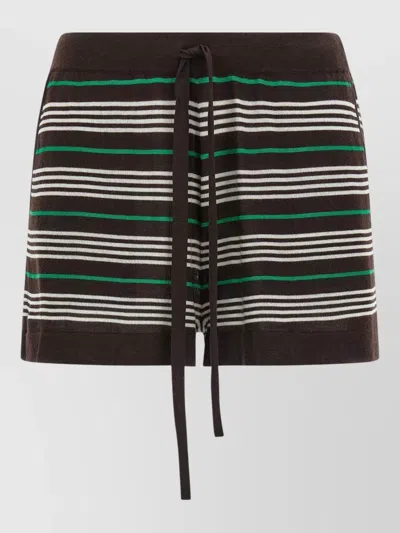 P.a.r.o.s.h Stripe Lounge Shorts Elastic Waistband Pockets In Multi