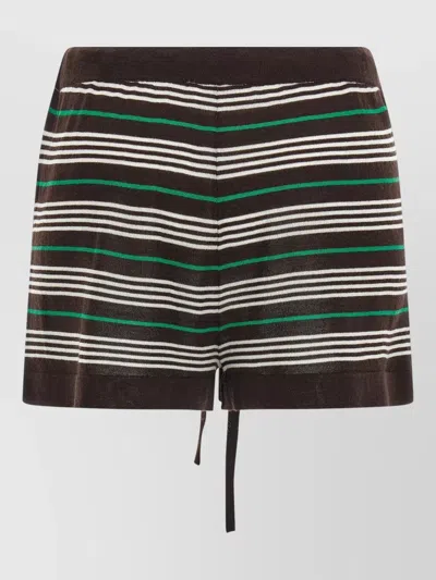 P.a.r.o.s.h Stripe Lounge Shorts Elastic Waistband Pockets In Multi