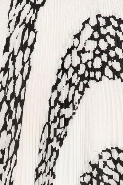Shop Proenza Schouler Printed Pleated Cloque Arched Asymmetric Skirt In White Leopard Print