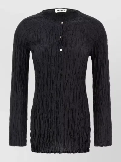P.a.r.o.s.h Soph Blouse Button Detail Long Sleeves In Black