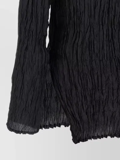 P.a.r.o.s.h Soph Blouse Button Detail Long Sleeves In Black