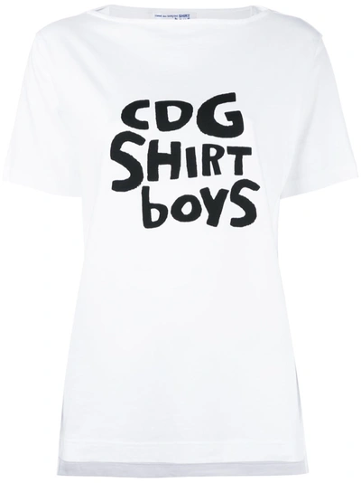 Comme Des Garçons Shirt White Printed T-shirt