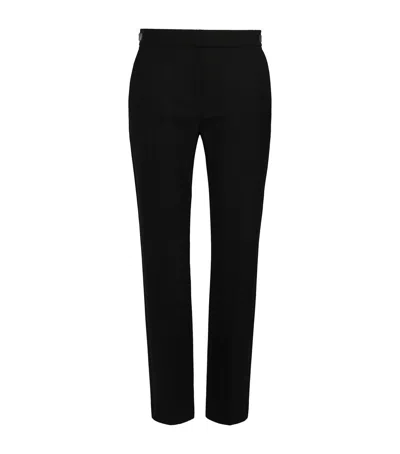 Max Mara Wool-blend Cropped Trousers In Black
