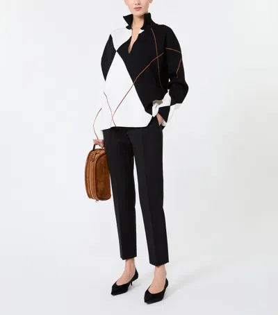 Max Mara Wool-blend Cropped Trousers In Black