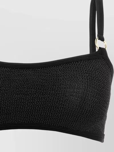 Hunza G Iris Bikini Set Adjustable Straps Ring In Black