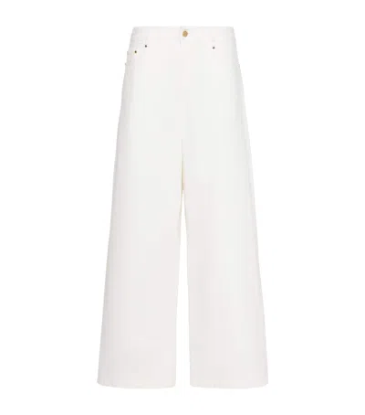 Max Mara Studio Mirna Wide Leg Jean In White