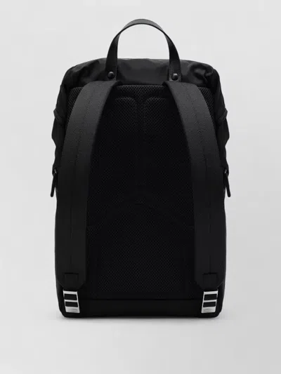 Prada Backpack Adjustable Straps Front Pocket Handle In Black