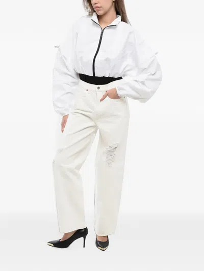 Reebok Cardi B Drawstring White Jacket In White