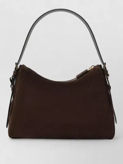 Prada Suede Shoulder Bag Top Handle Design