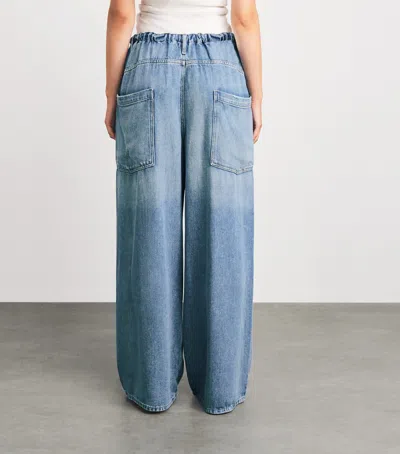 Agolde Shaw Drawstring Wide Leg Jeans In Script In Blue