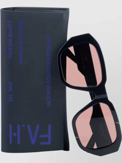 Facehide Sunglasses Colored Lenses Dark Rectangular Frame