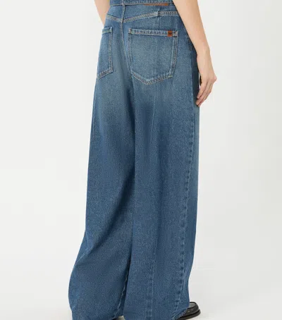 Weekend Max Mara Madia Belted Wide-leg Jeans In Navy